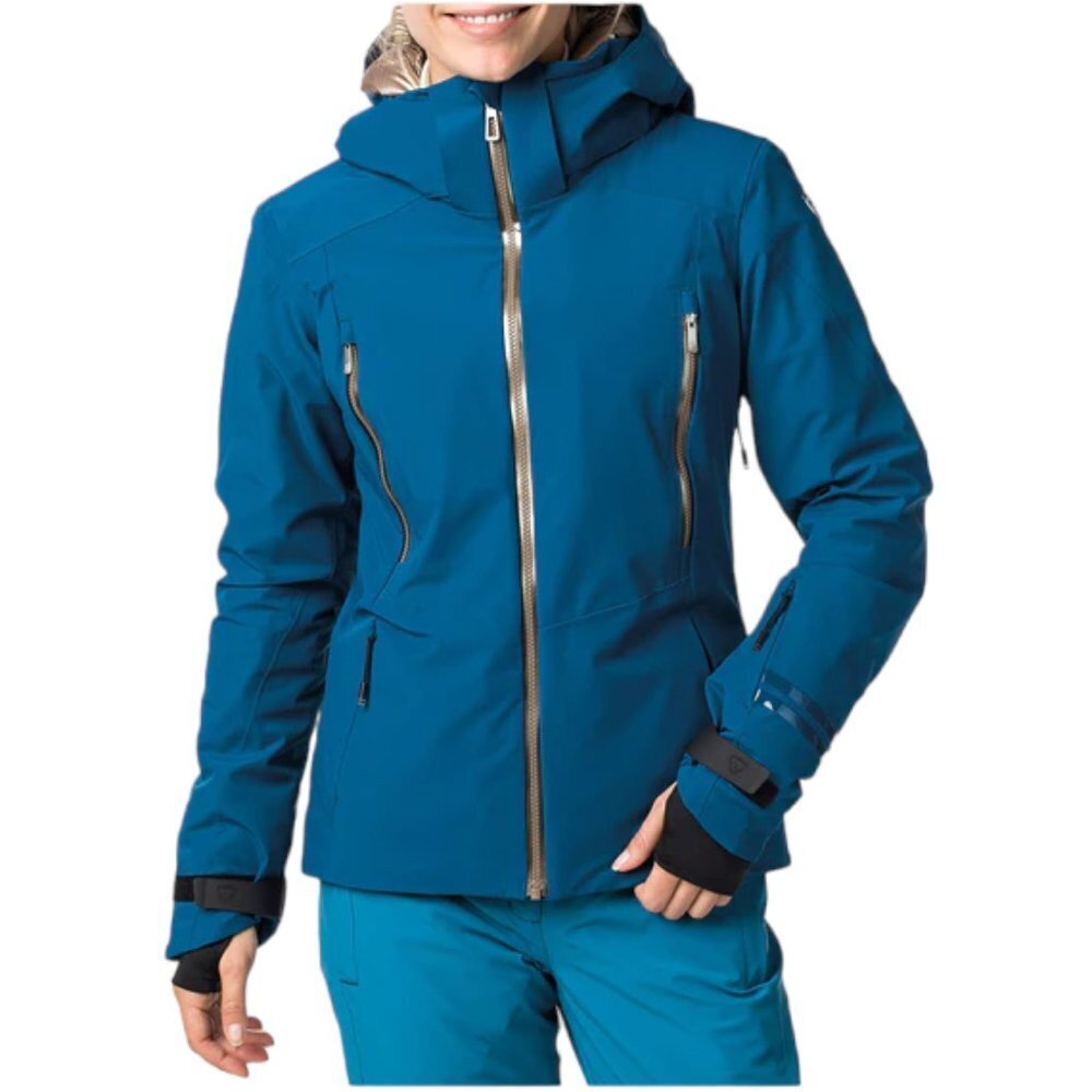 Rossignol Womens Aile Ski  Jacket in Baltic Blue Size Small Blue Rose Go…